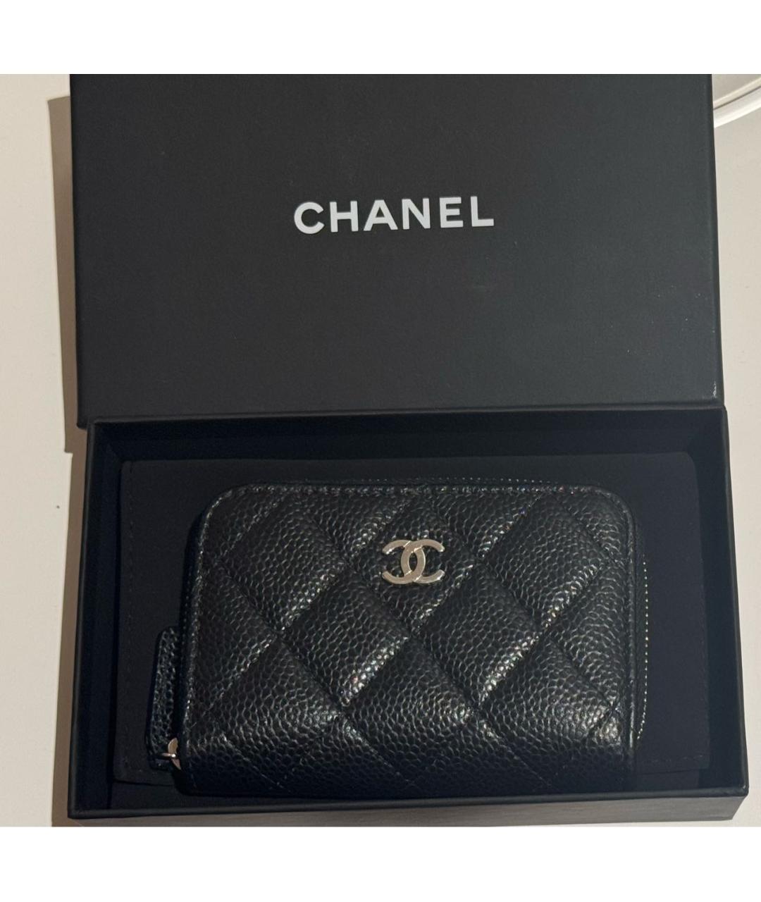 CHANEL Черный кожаный кошелек, фото 5