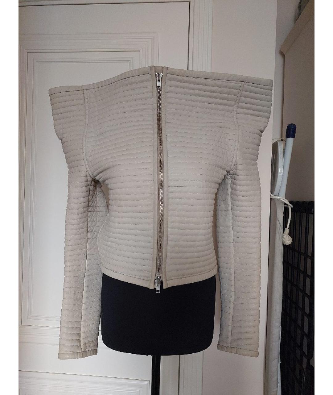 MAISON MARGIELA Бежевая кожаная куртка, фото 6