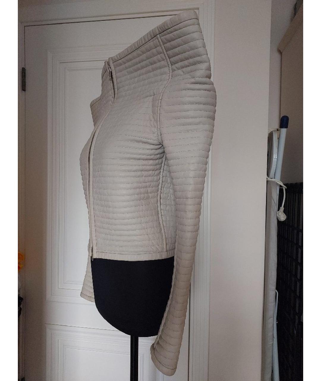 MAISON MARGIELA Бежевая кожаная куртка, фото 2