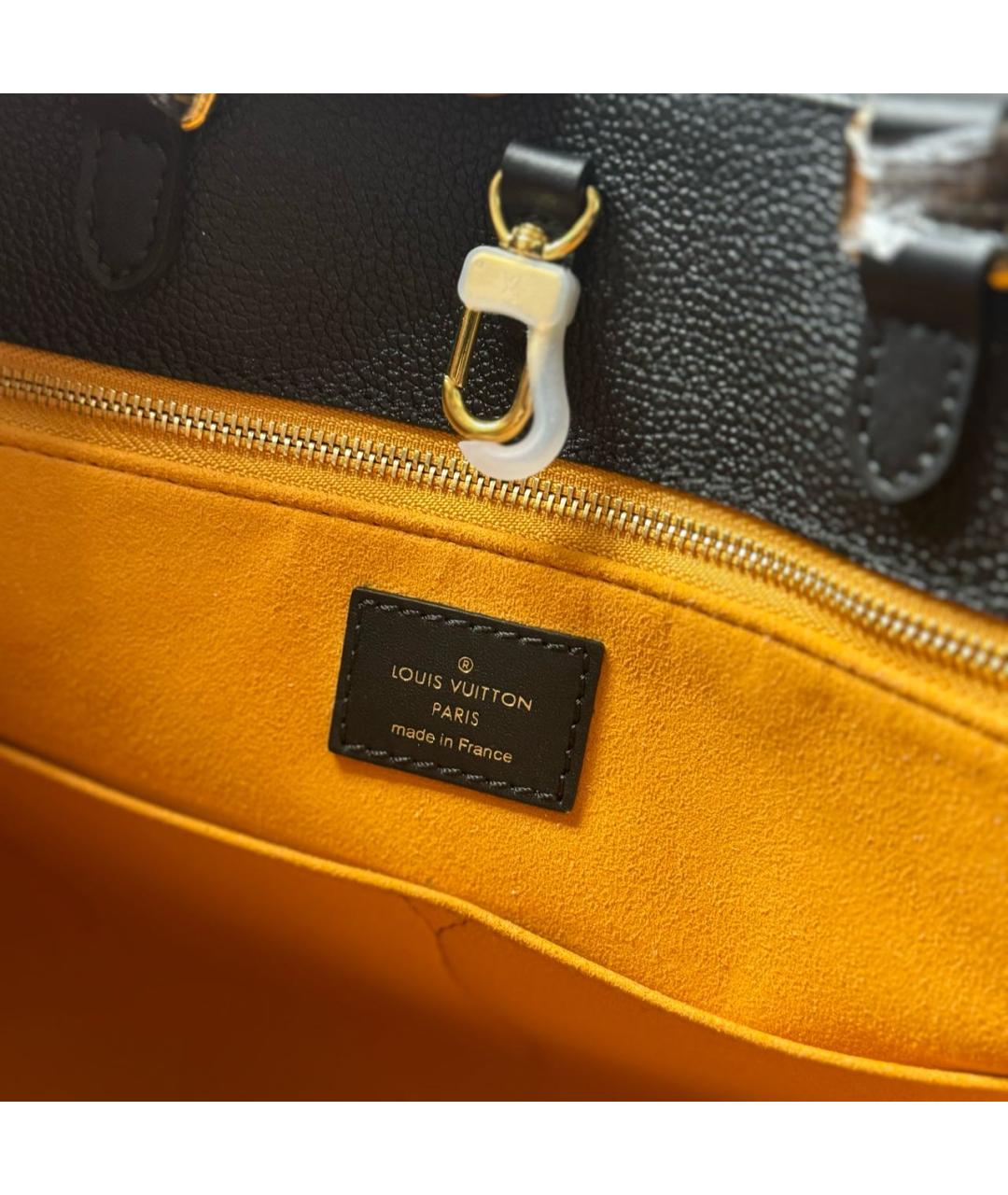 LOUIS VUITTON Черная кожаная сумка тоут, фото 5