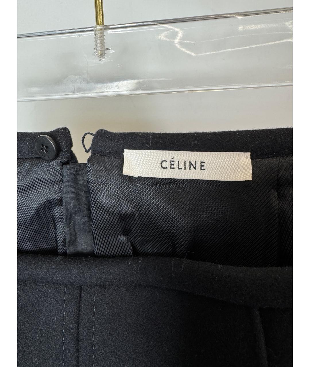 CELINE Черная шерстяная юбка миди, фото 7