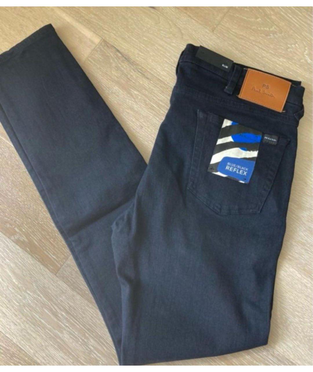 PAUL SMITH Темно-синие хлопковые джинсы скинни, фото 2