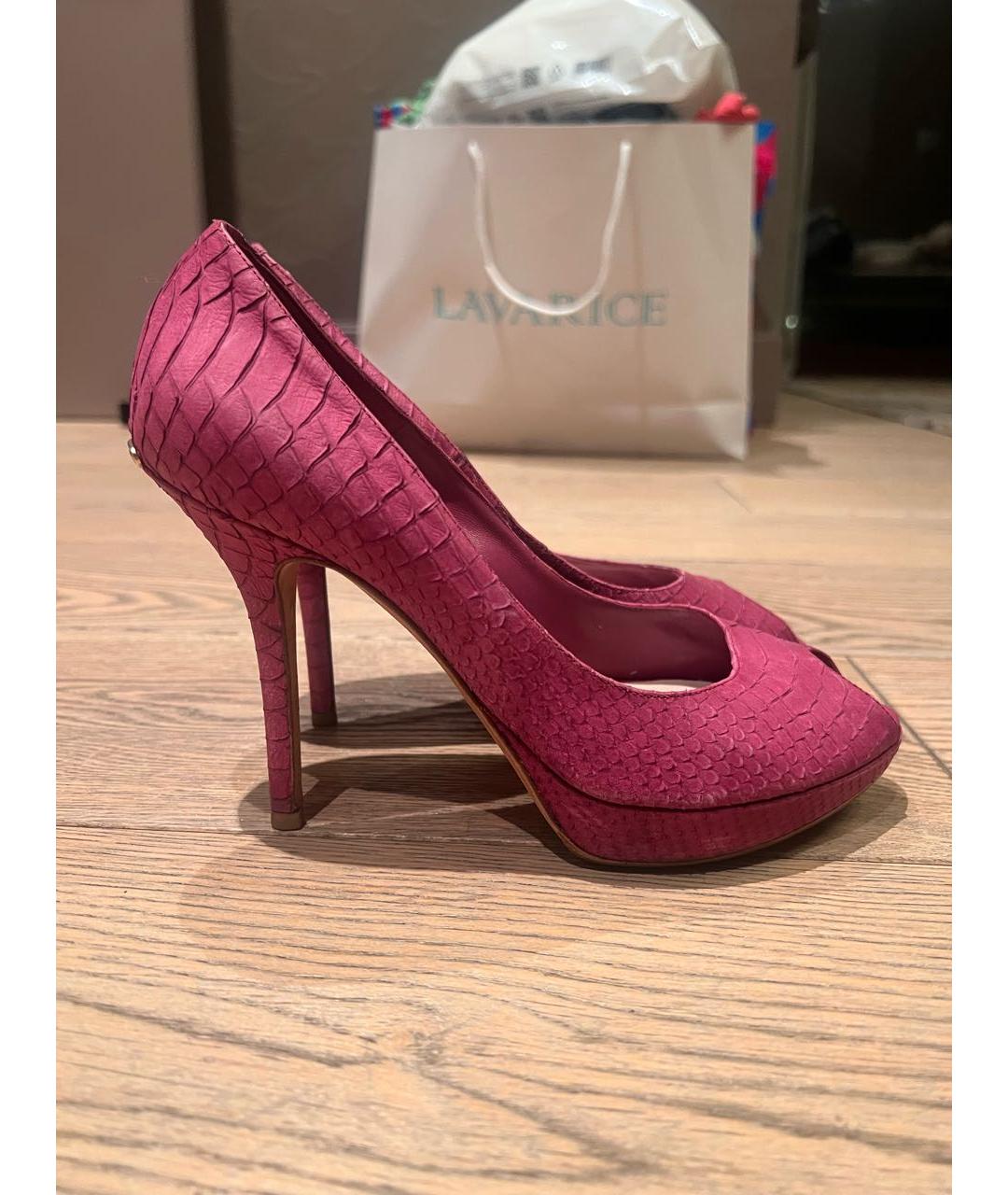 CHRISTIAN DIOR Фуксия кожаные туфли, фото 8