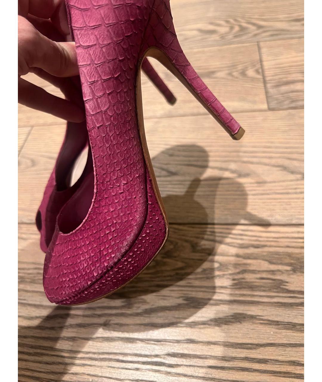CHRISTIAN DIOR Фуксия кожаные туфли, фото 7
