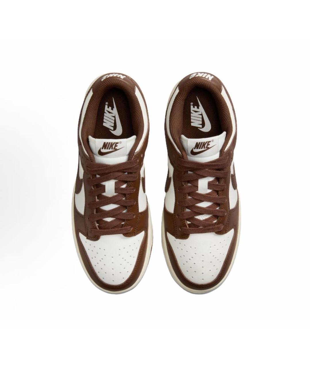 NIKE Коричневые кожаные низкие кроссовки / кеды, фото 3