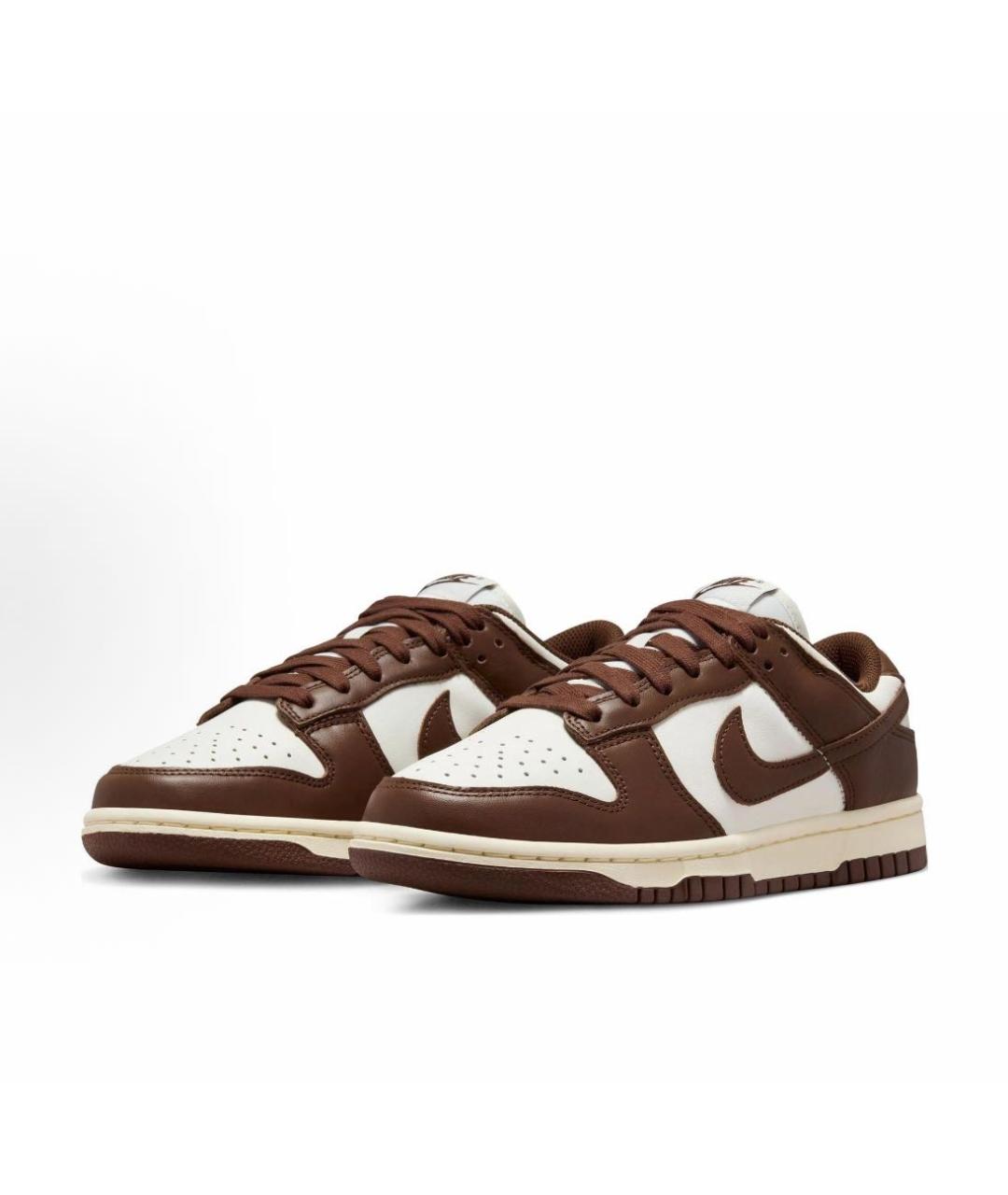 NIKE Коричневые кожаные низкие кроссовки / кеды, фото 2