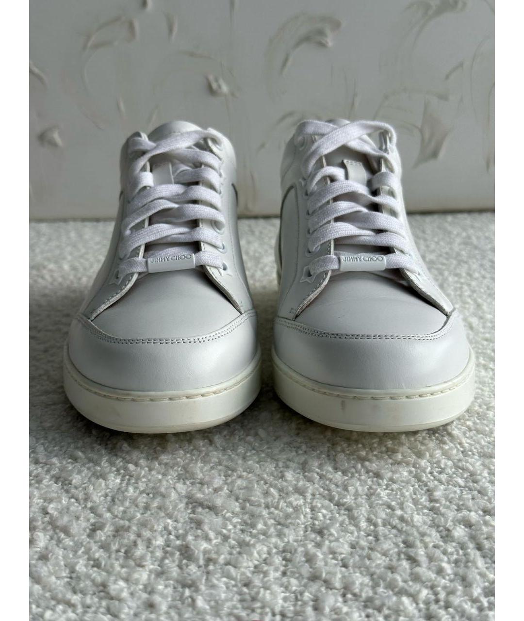 JIMMY CHOO Белые кожаные кеды, фото 6
