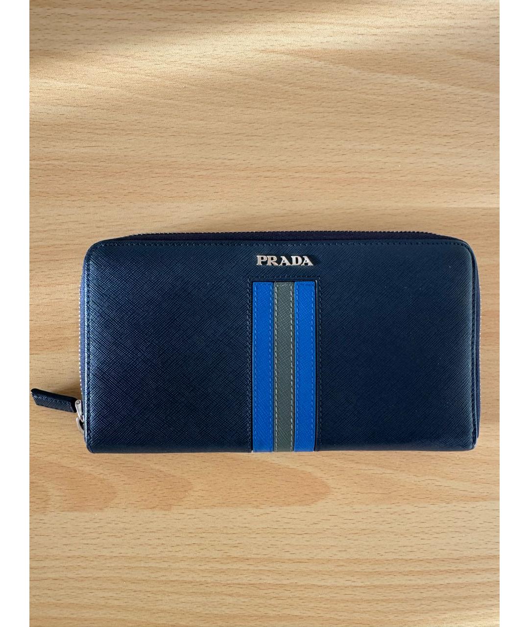 PRADA Синий кожаный кошелек, фото 7