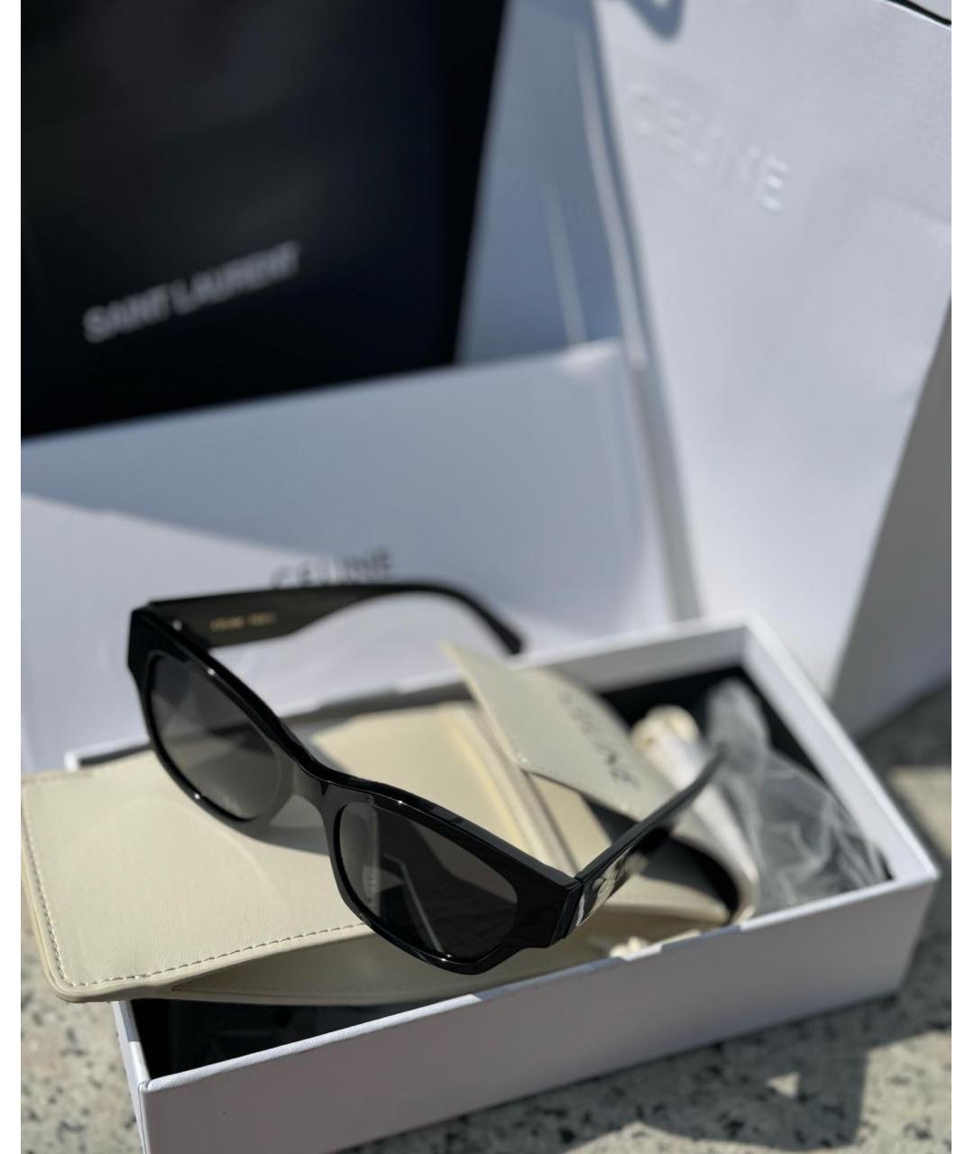 CELINE Черные пластиковые солнцезащитные очки, фото 2