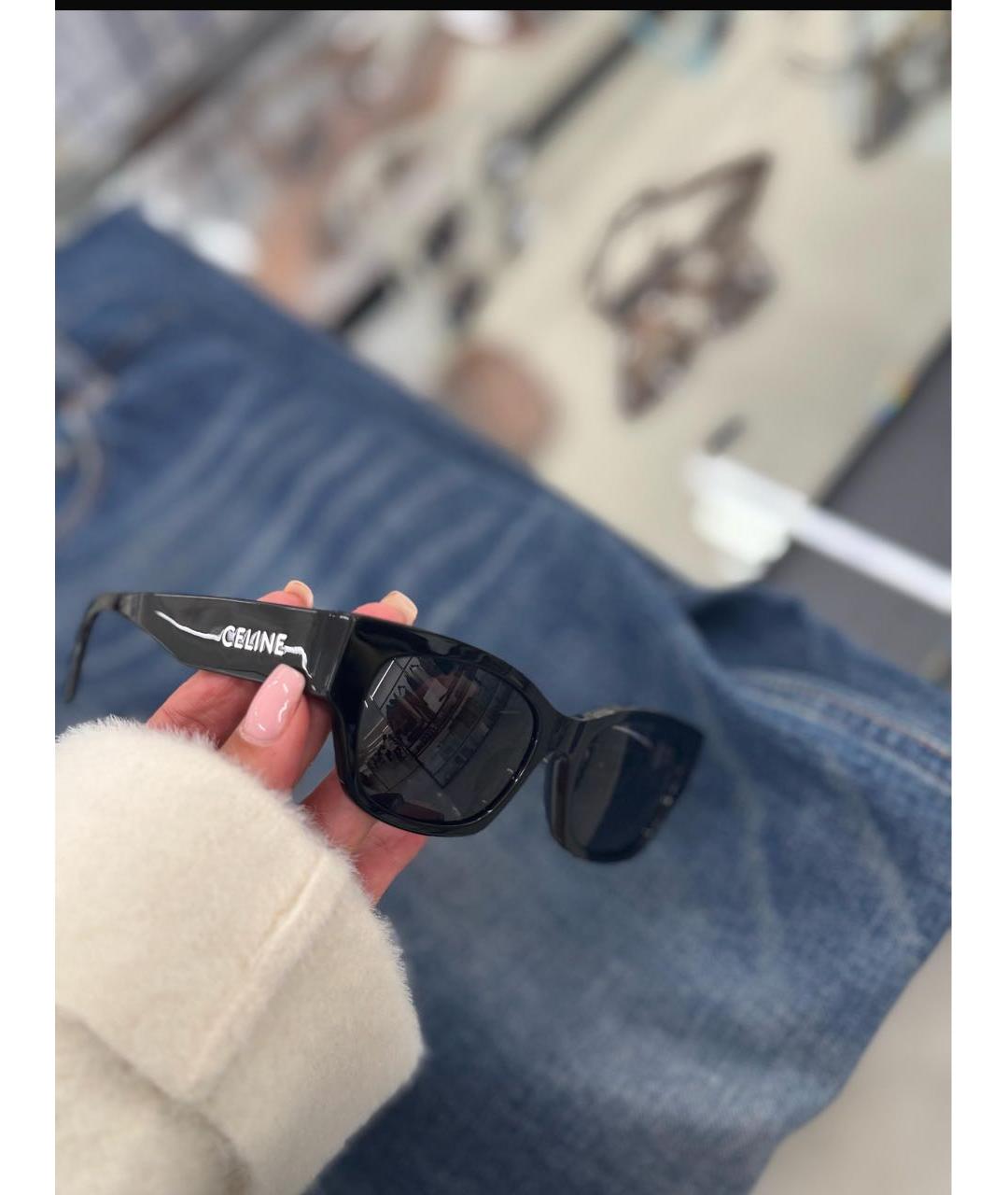 CELINE Черные пластиковые солнцезащитные очки, фото 5