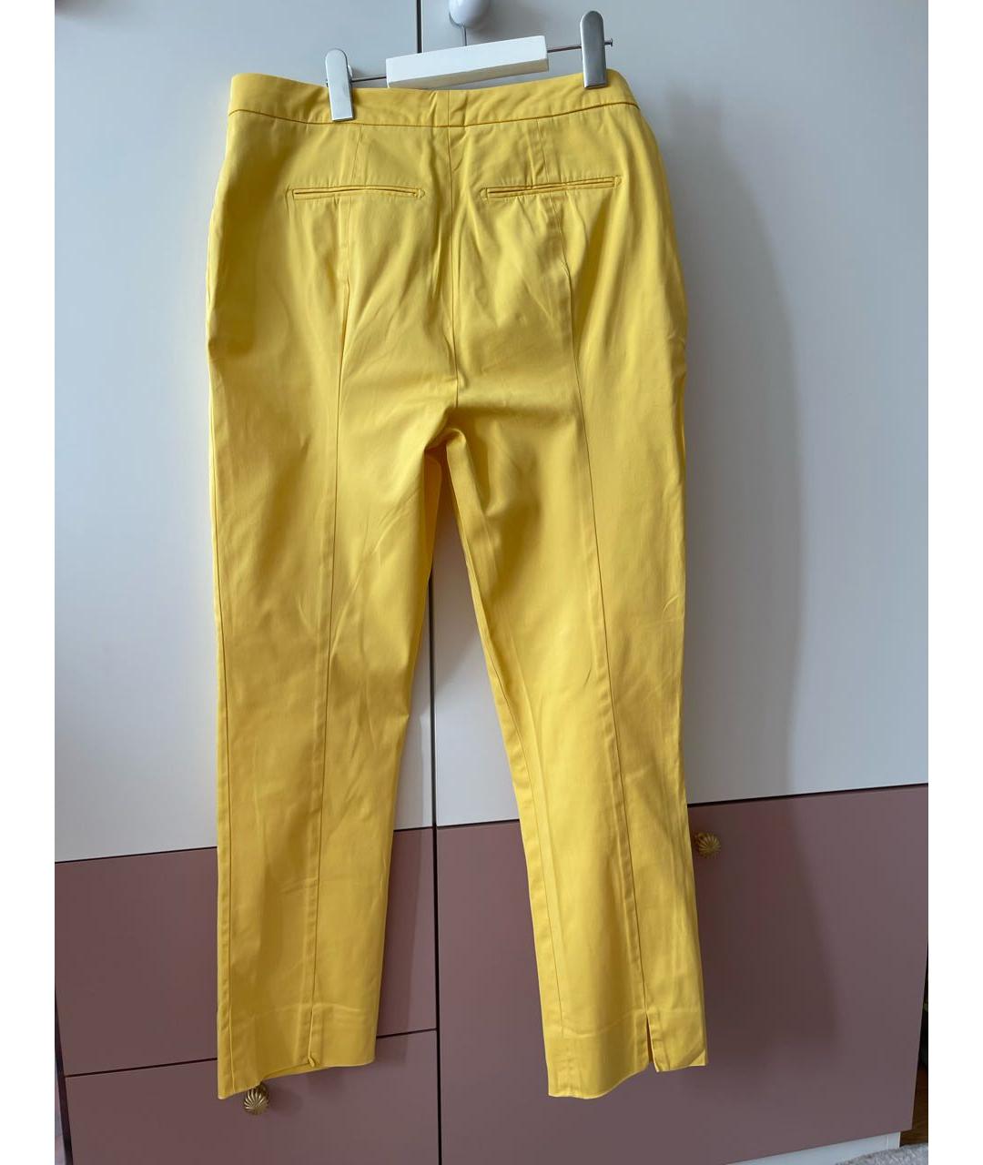 LORO PIANA Желтые хлопковые брюки узкие, фото 2