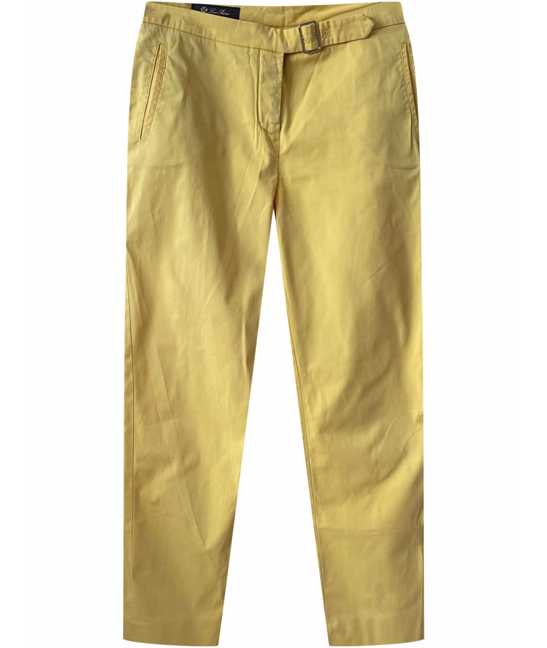 LORO PIANA Желтые хлопковые брюки узкие, фото 1