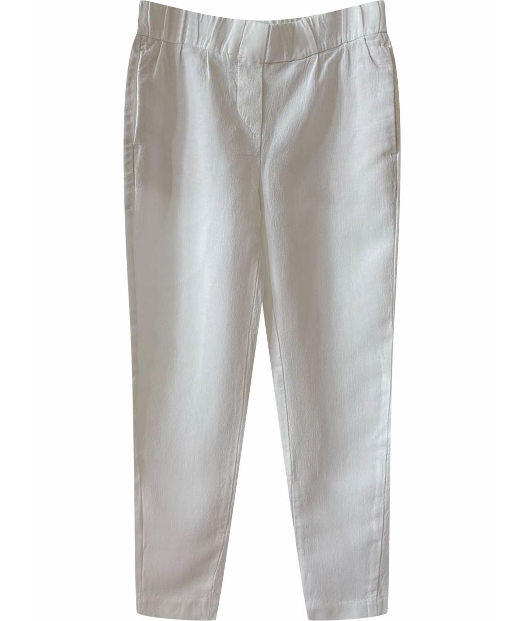 BRUNELLO CUCINELLI Белые вискозные брюки узкие, фото 1