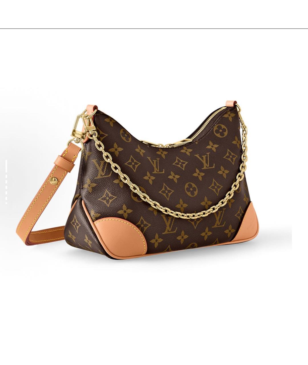 LOUIS VUITTON Коричневая кожаная сумка через плечо, фото 2