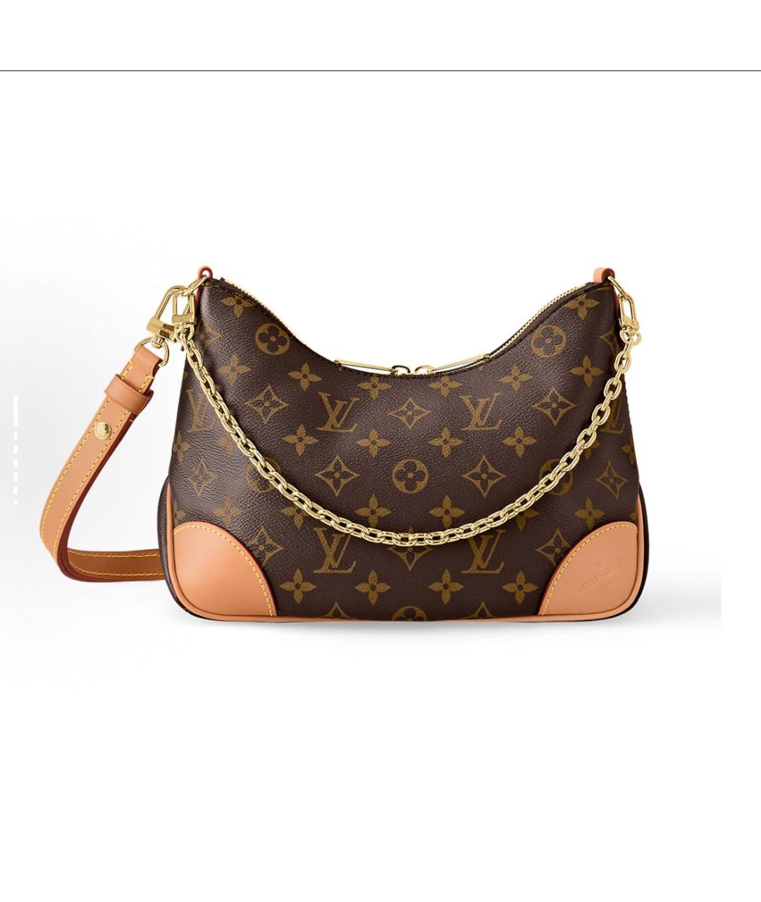 LOUIS VUITTON Коричневая кожаная сумка через плечо, фото 5