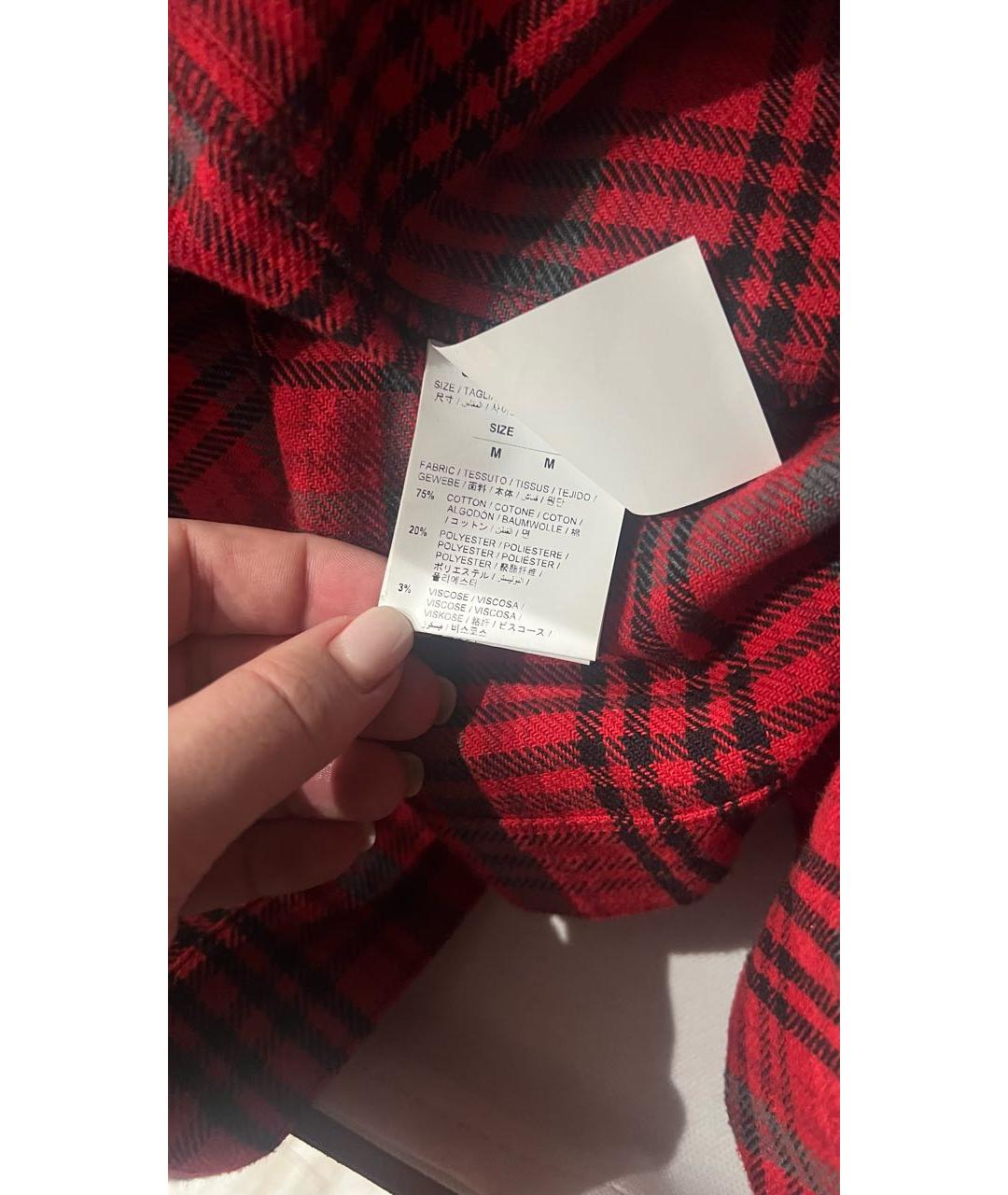 OFF-WHITE Красная хлопковая кэжуал рубашка, фото 7