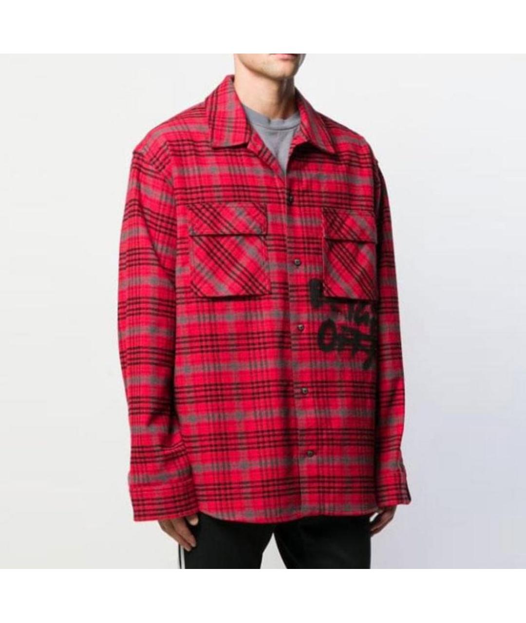OFF-WHITE Красная хлопковая кэжуал рубашка, фото 3