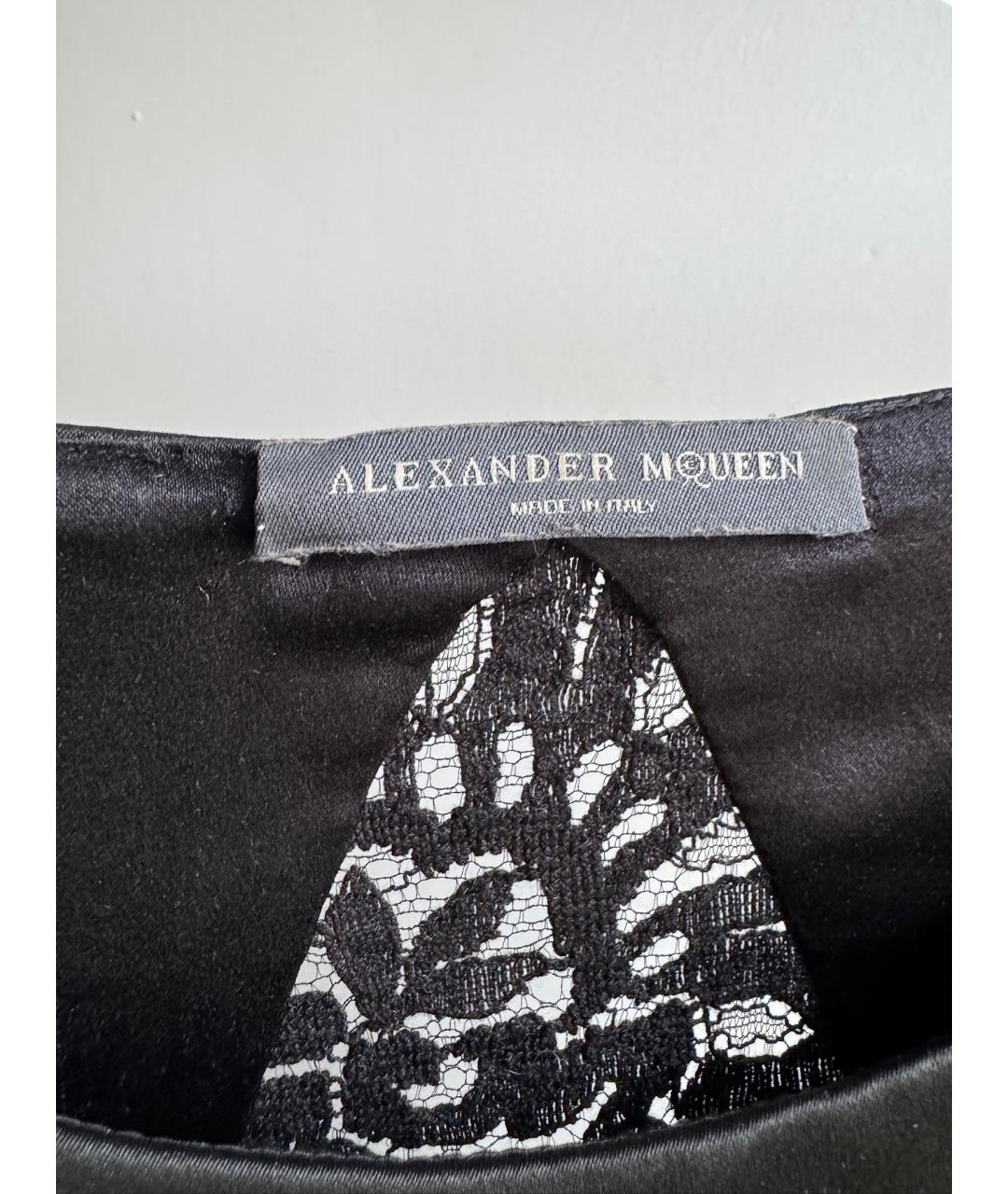 ALEXANDER MCQUEEN Черное шелковое вечернее платье, фото 9