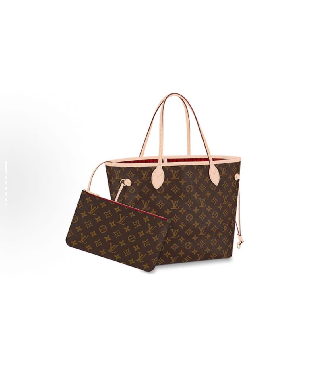 LOUIS VUITTON Коричневая кожаная сумка тоут, фото 5
