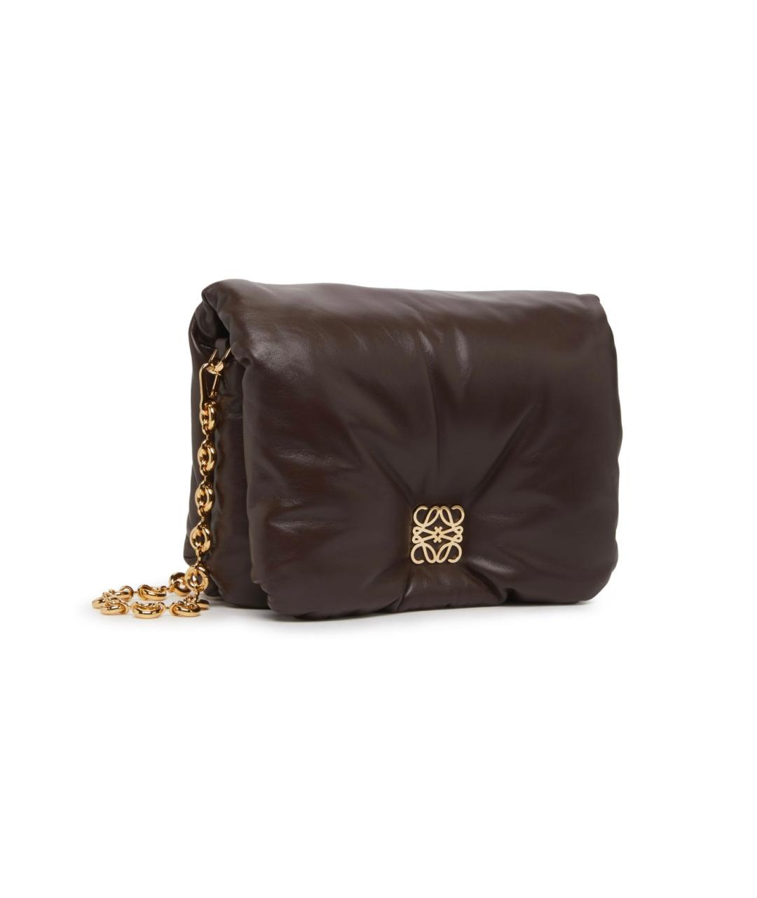 LOEWE Коричневая кожаная сумка через плечо, фото 2