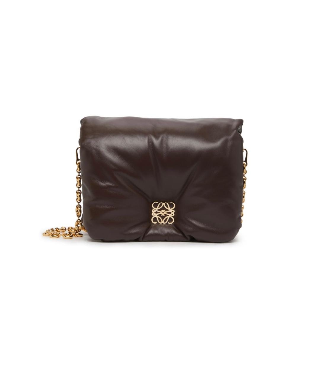 LOEWE Коричневая кожаная сумка через плечо, фото 1