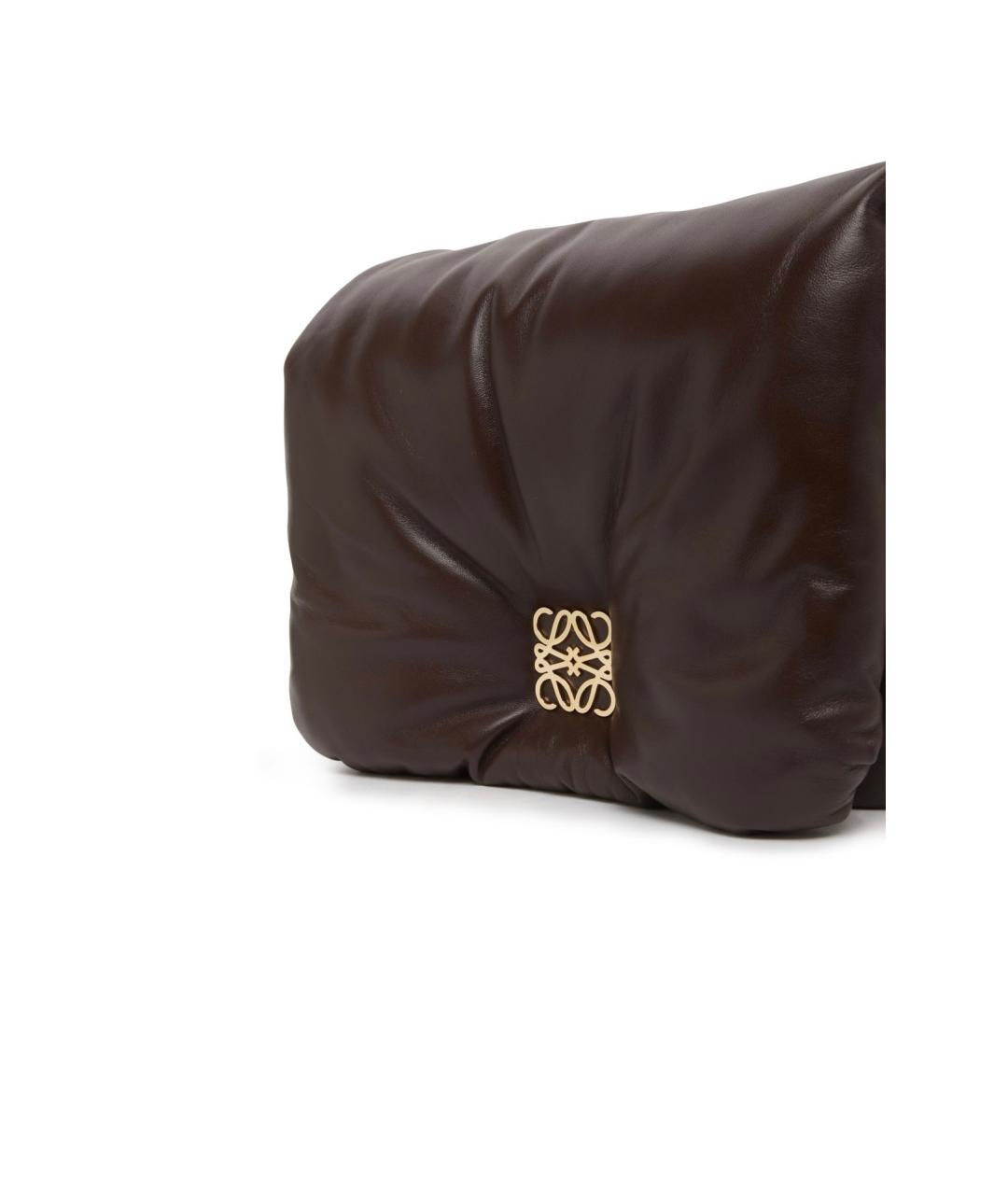 LOEWE Коричневая кожаная сумка через плечо, фото 4