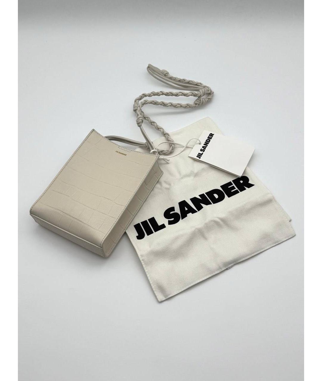 JIL SANDER Бежевая кожаная сумка через плечо, фото 4