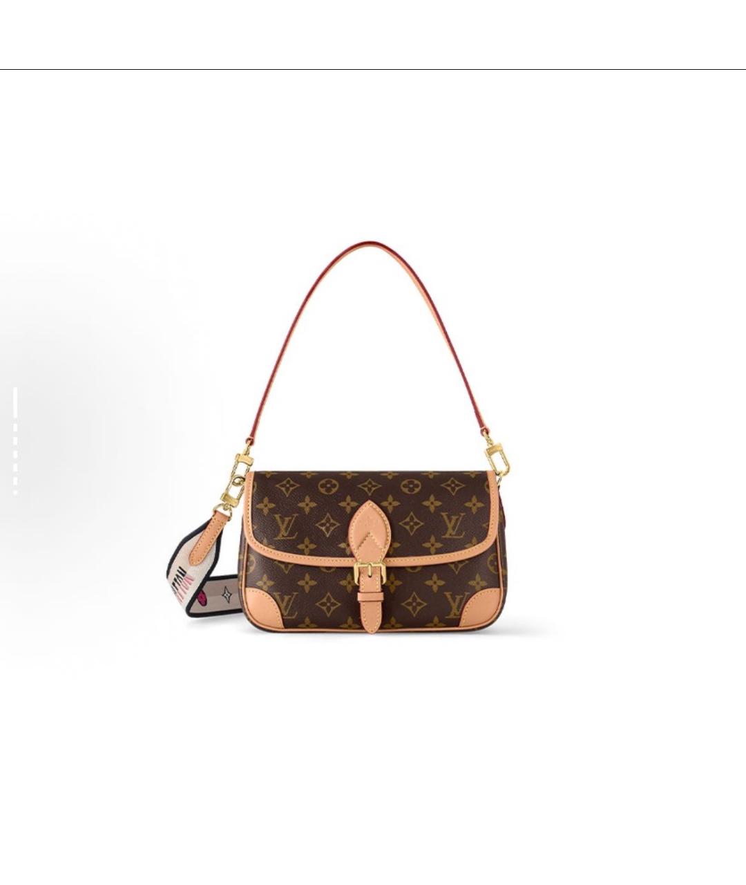 LOUIS VUITTON Коричневая кожаная сумка через плечо, фото 5