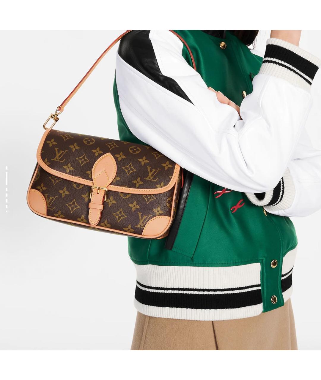 LOUIS VUITTON Коричневая кожаная сумка через плечо, фото 4