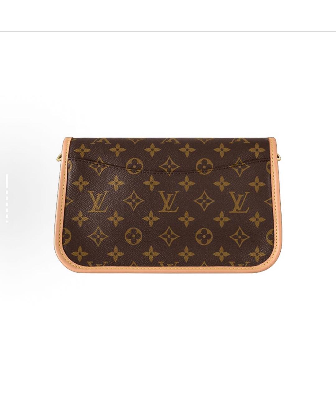 LOUIS VUITTON Коричневая кожаная сумка через плечо, фото 3