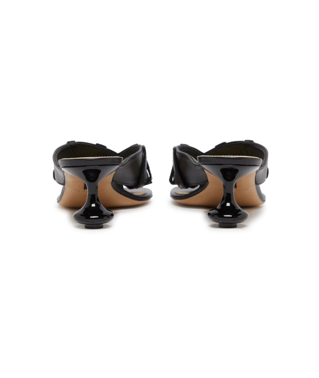 LOEWE Черные кожаные мюли, фото 4