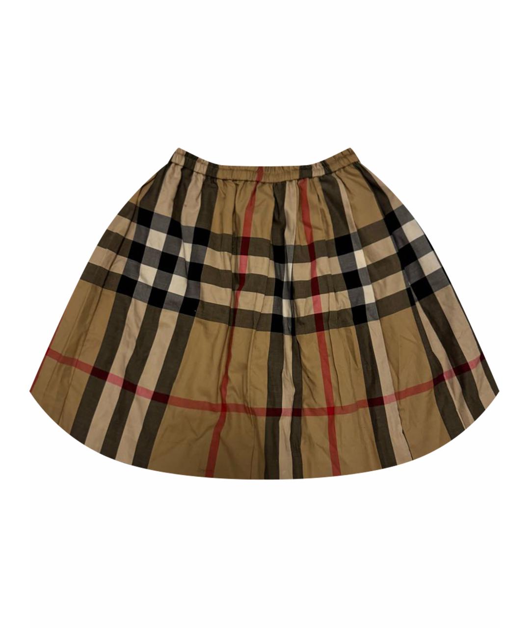BURBERRY Бежевая хлопковая юбка, фото 1