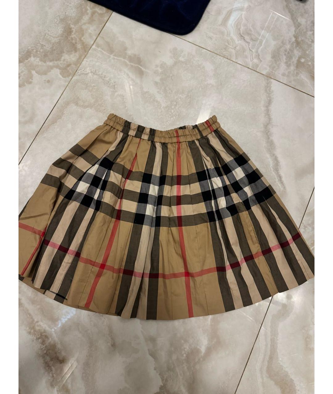 BURBERRY Бежевая хлопковая юбка, фото 2