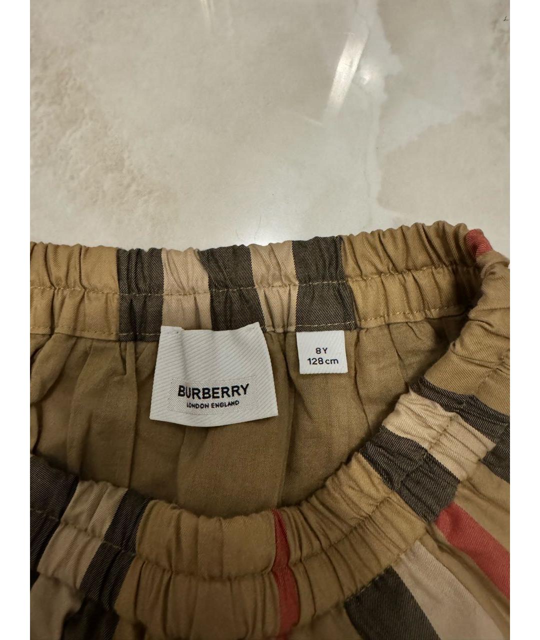 BURBERRY Бежевая хлопковая юбка, фото 4