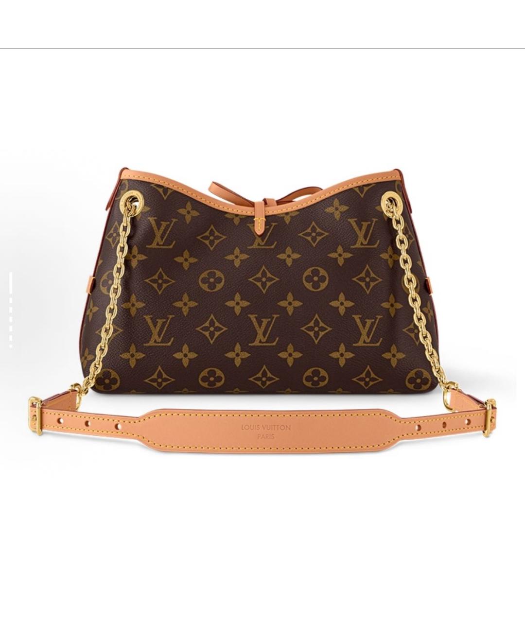 LOUIS VUITTON Коричневая кожаная сумка с короткими ручками, фото 3