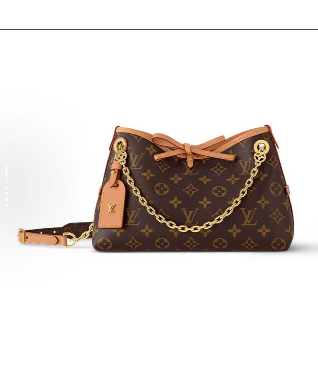 LOUIS VUITTON Коричневая кожаная сумка с короткими ручками, фото 5