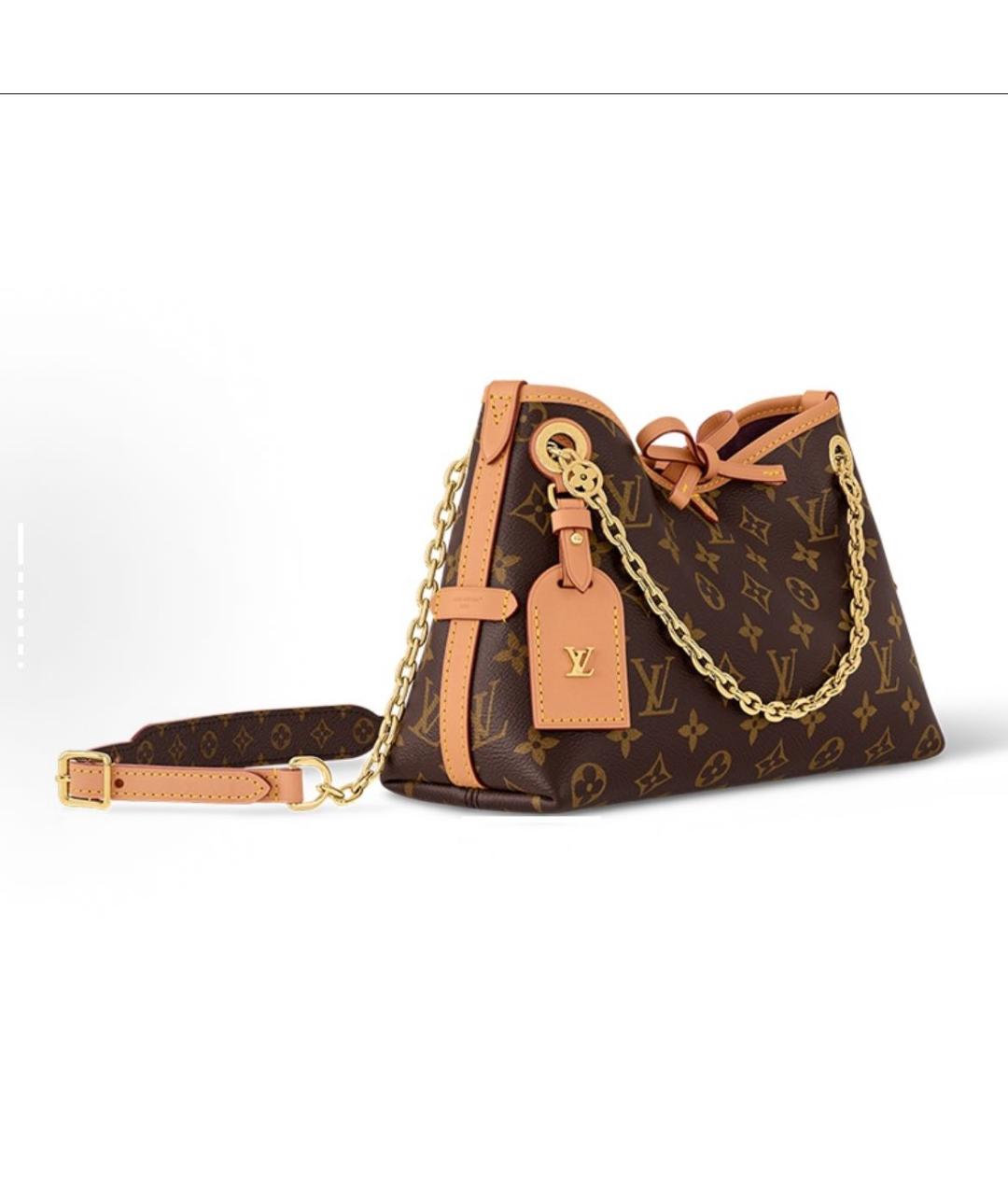 LOUIS VUITTON Коричневая кожаная сумка с короткими ручками, фото 2