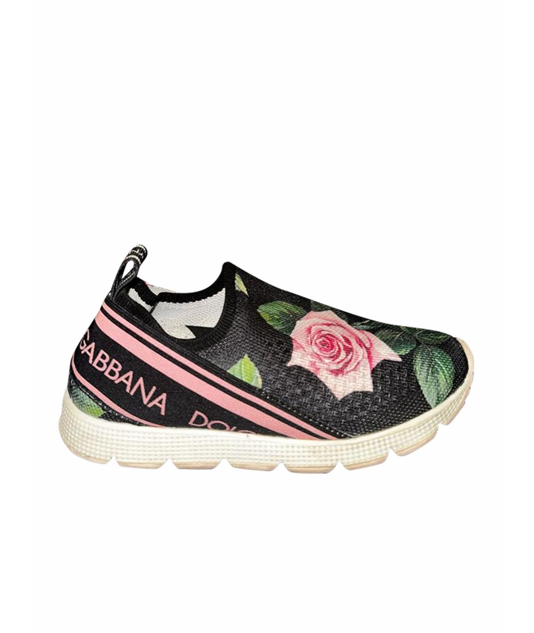 DOLCE&GABBANA Черные синтетические кеды, фото 1
