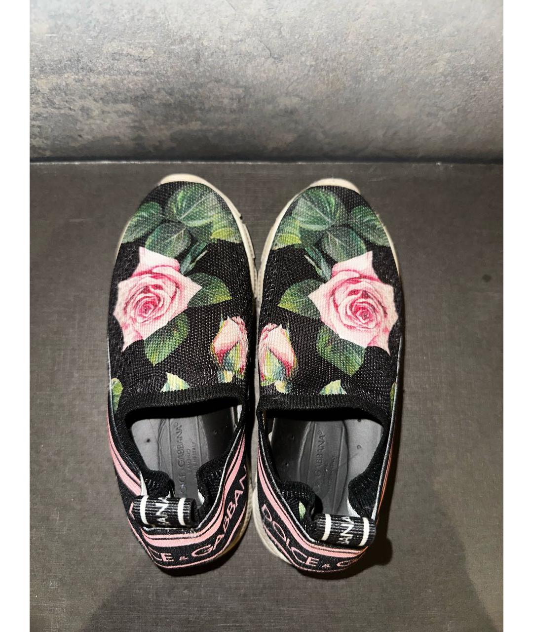 DOLCE&GABBANA Черные синтетические кеды, фото 3