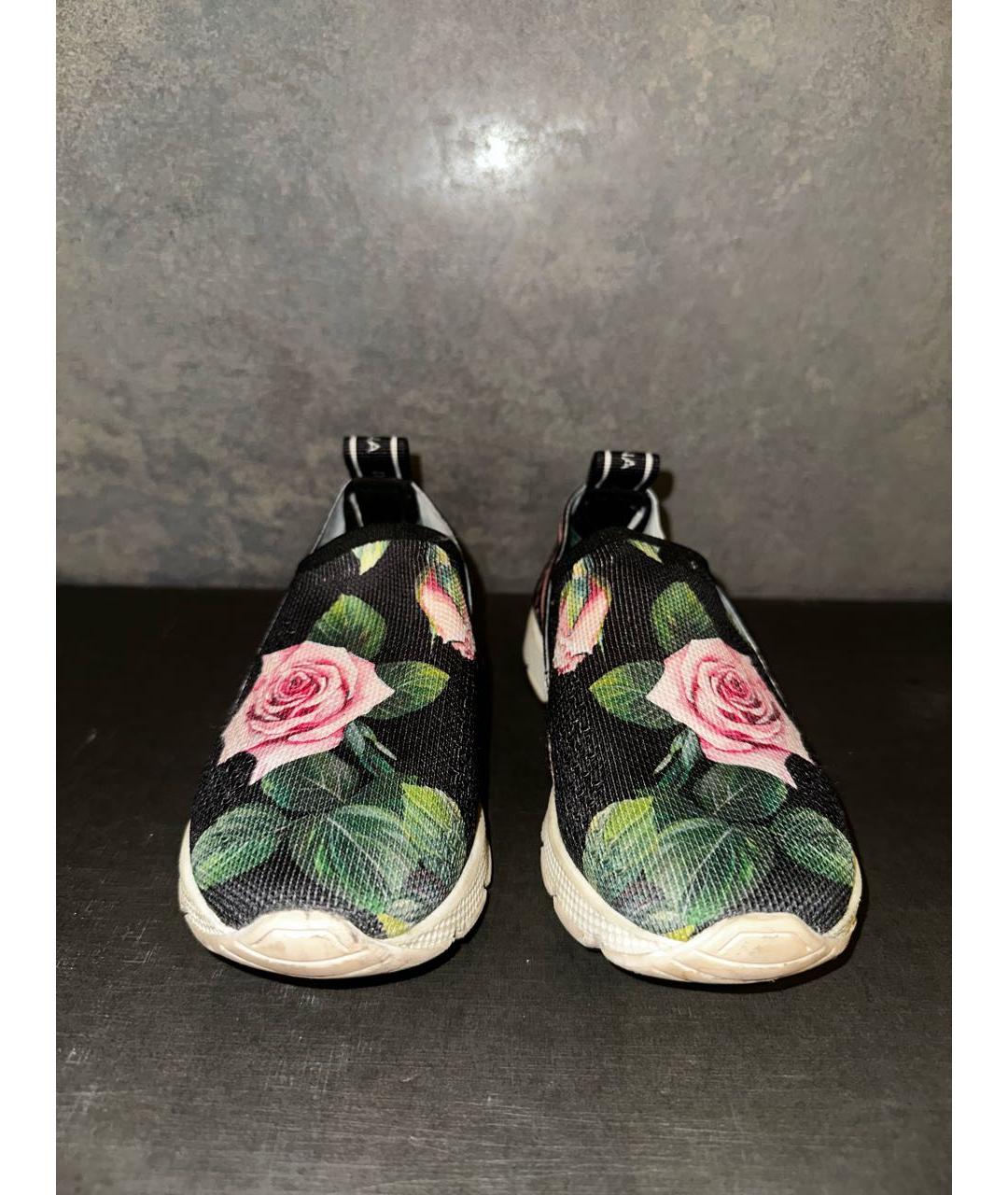 DOLCE&GABBANA Черные синтетические кеды, фото 2
