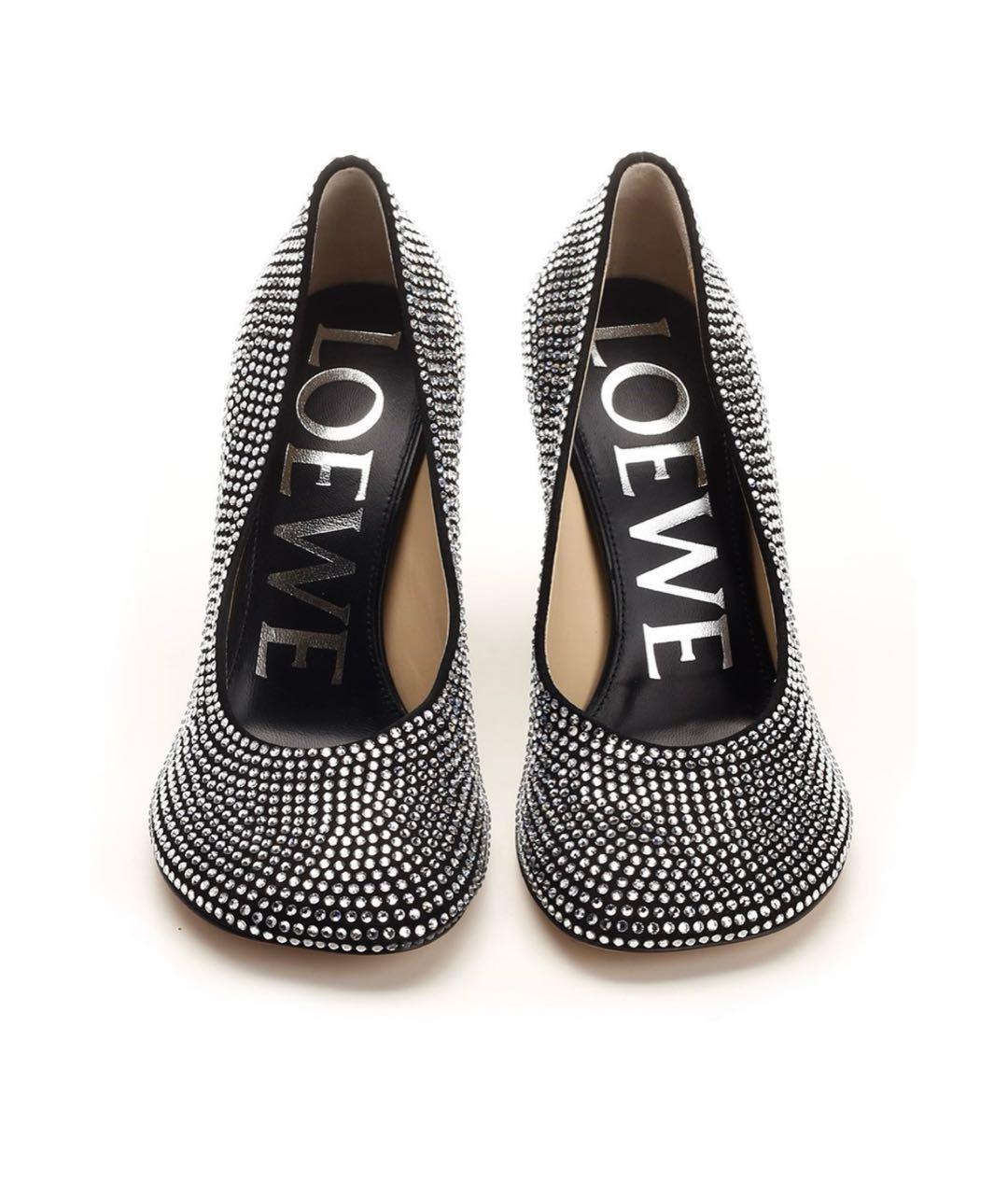 LOEWE Черные замшевые туфли, фото 5