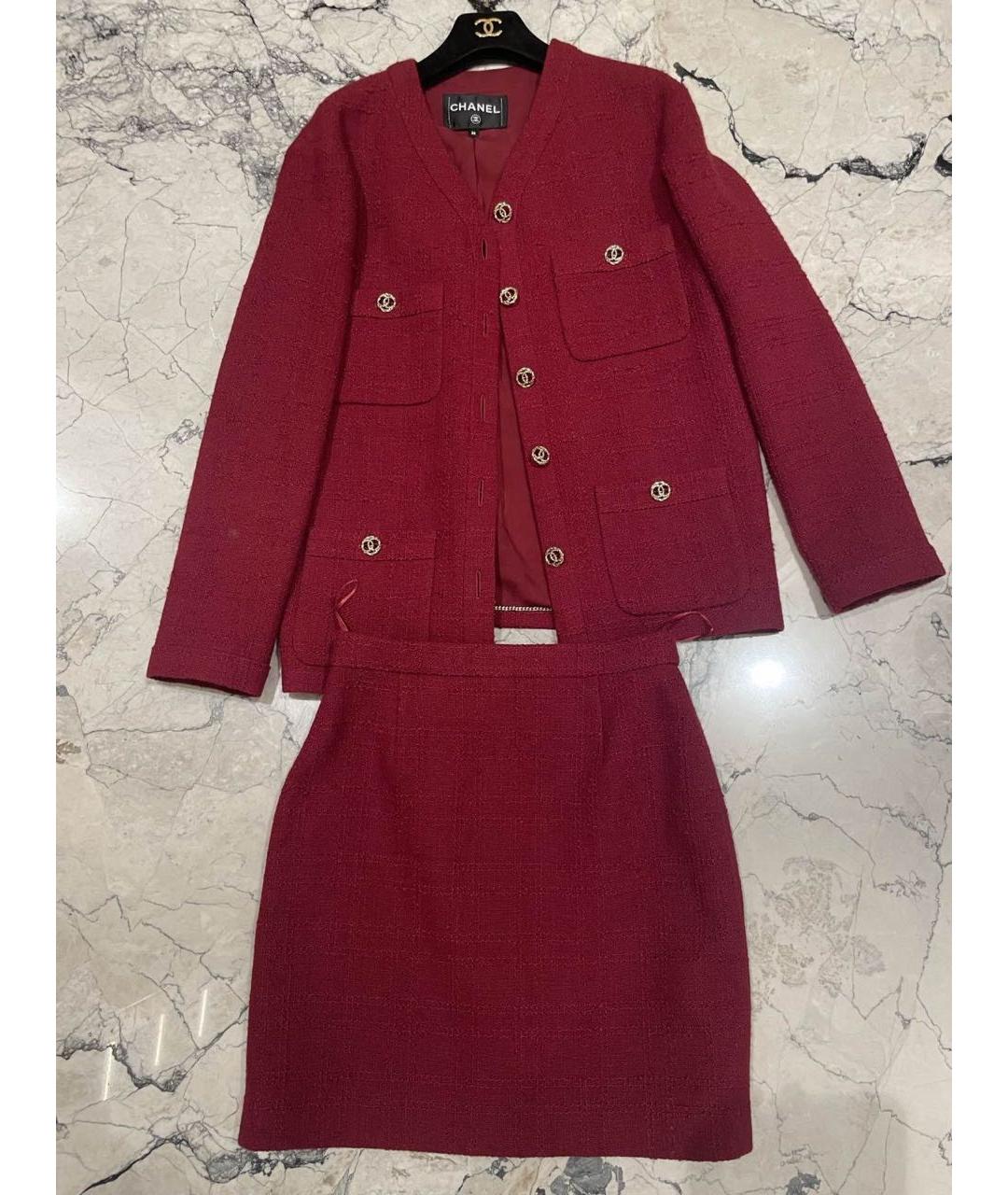 CHANEL Бордовый твидовый костюм с юбками, фото 2