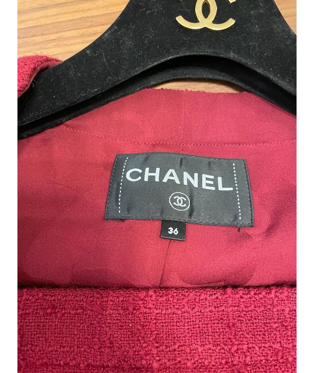 CHANEL Бордовый твидовый костюм с юбками, фото 4