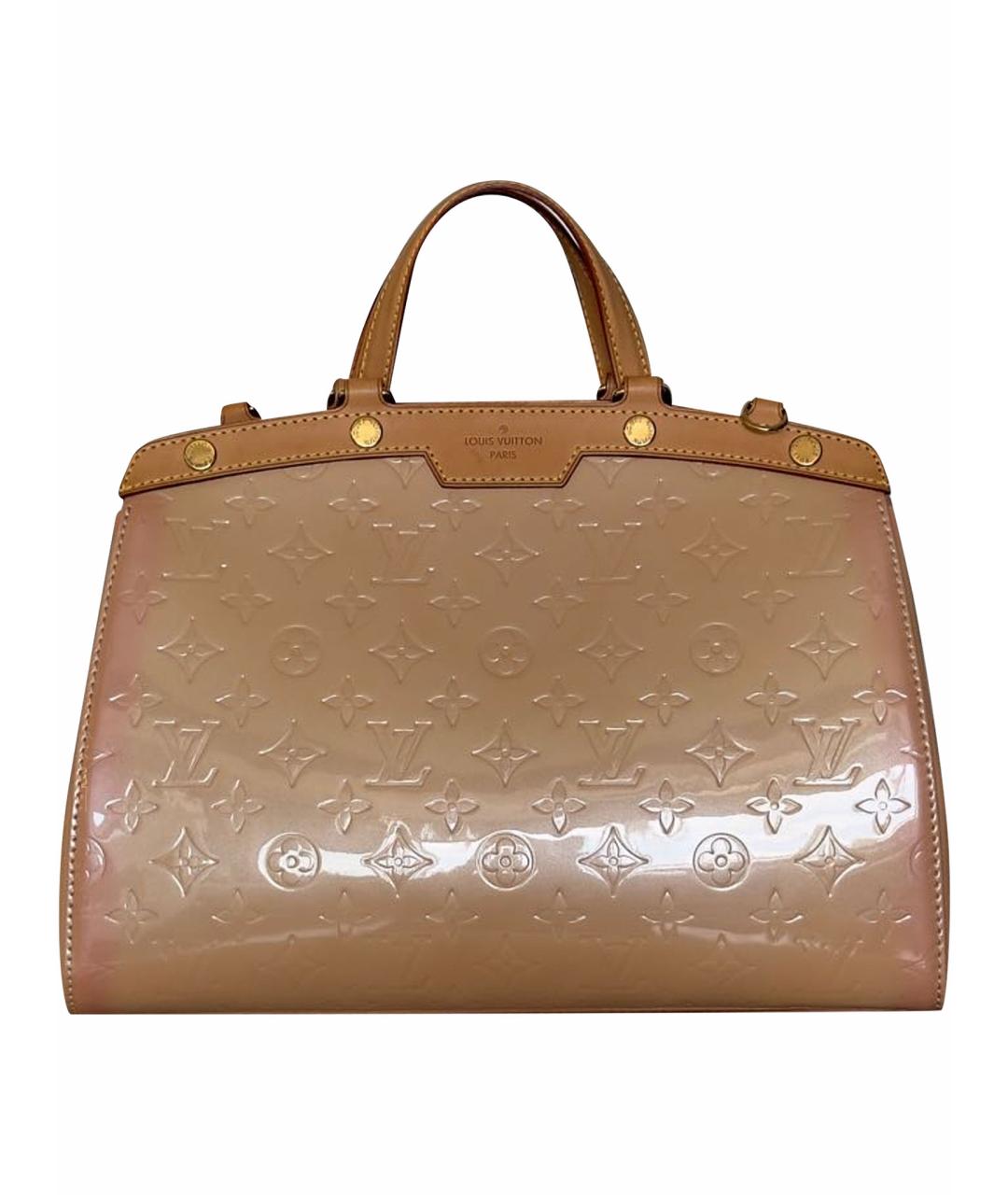 LOUIS VUITTON Бежевая сумка с короткими ручками из лакированной кожи, фото 1
