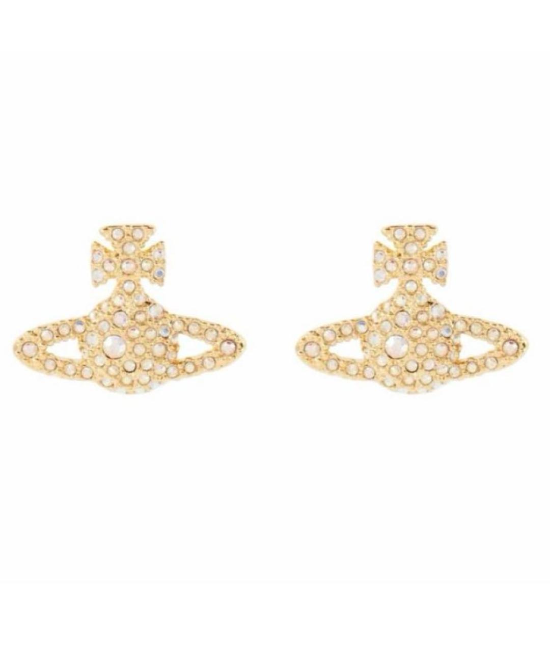 VIVIENNE WESTWOOD Золотые латунные серьги, фото 2