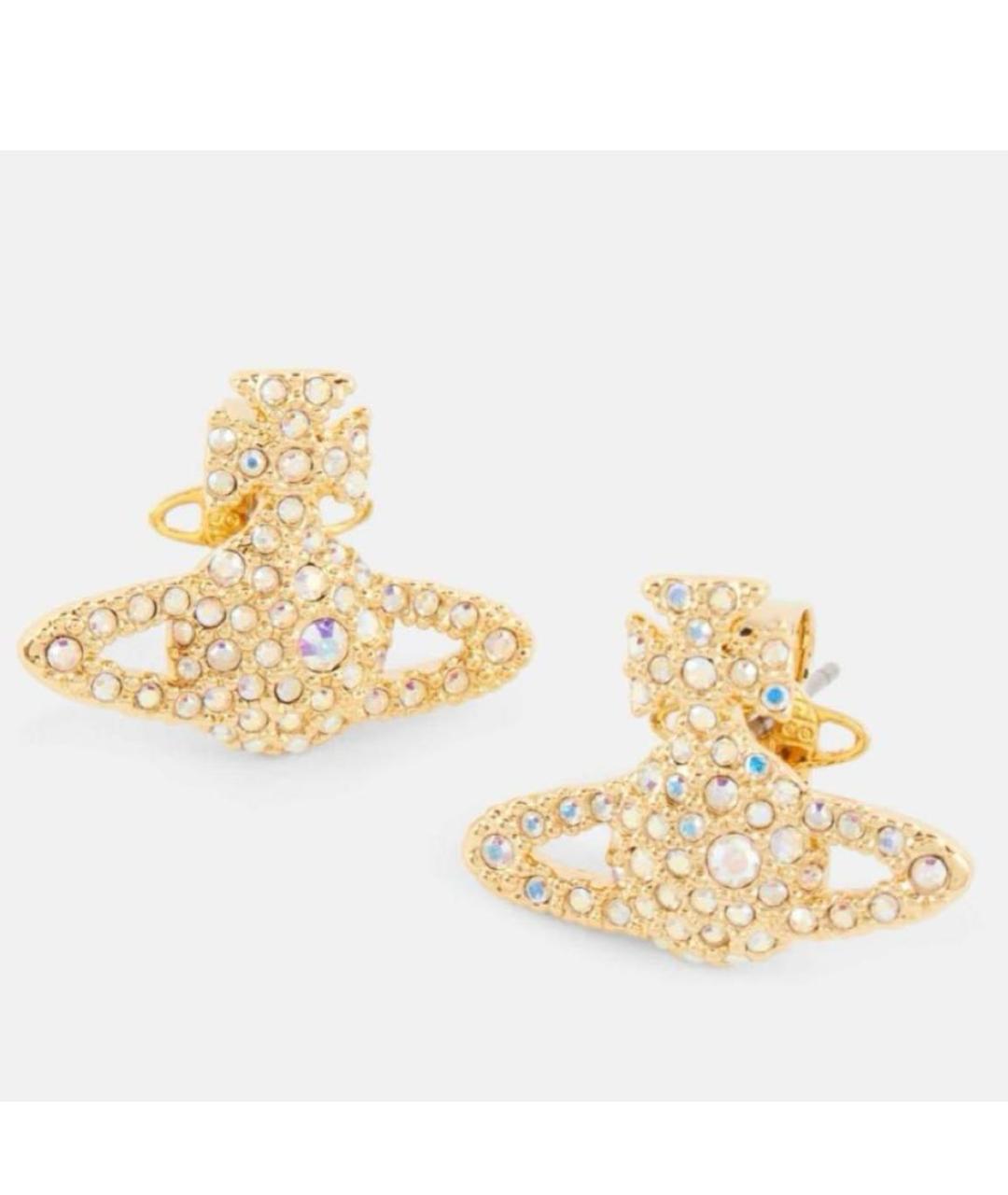 VIVIENNE WESTWOOD Золотые латунные серьги, фото 3