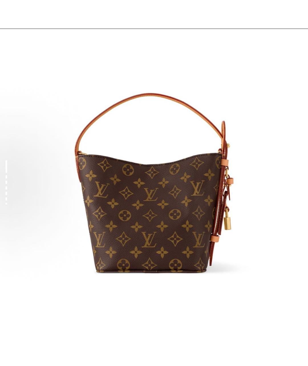 LOUIS VUITTON Коричневая кожаная сумка тоут, фото 3