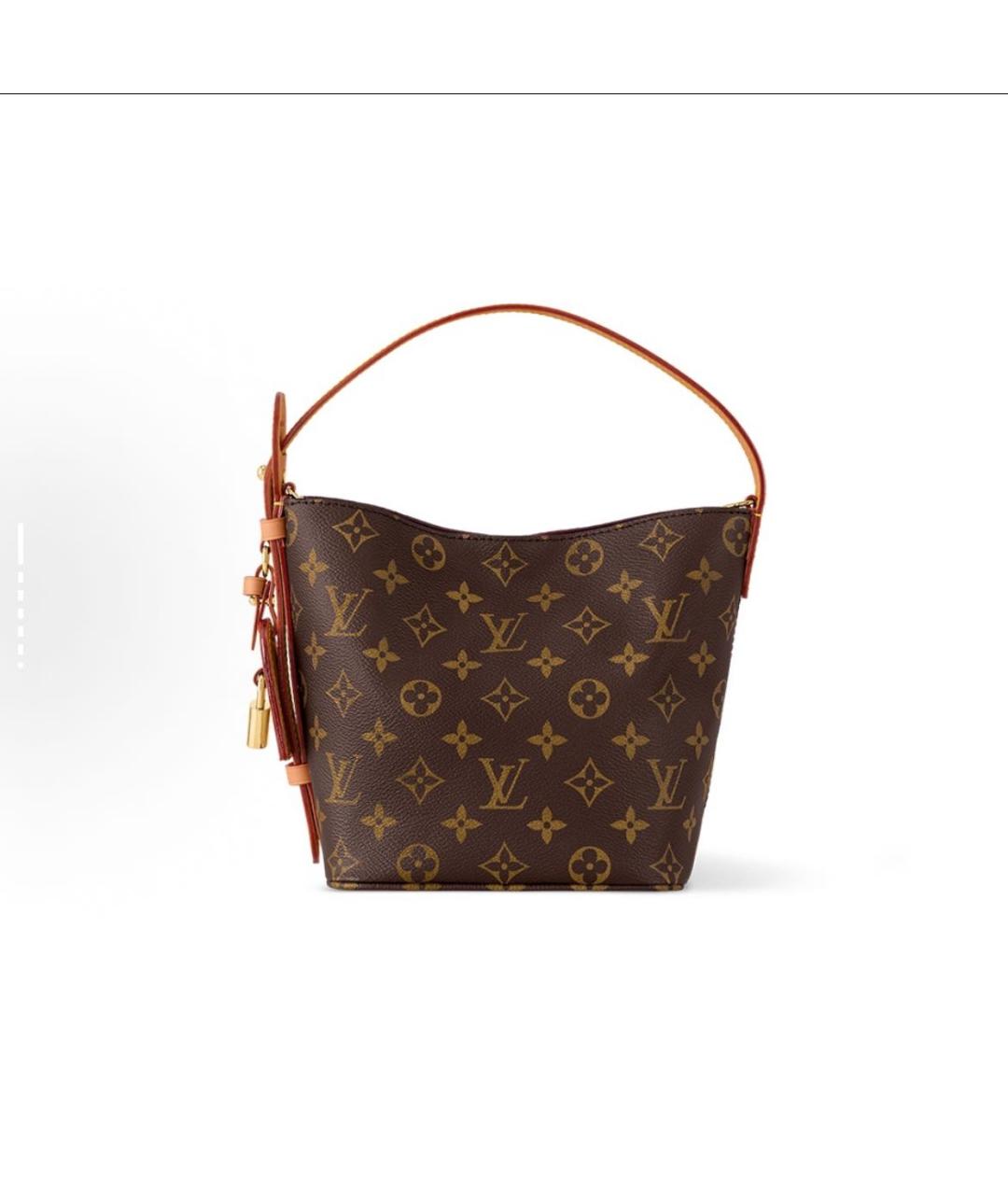 LOUIS VUITTON Коричневая кожаная сумка тоут, фото 4