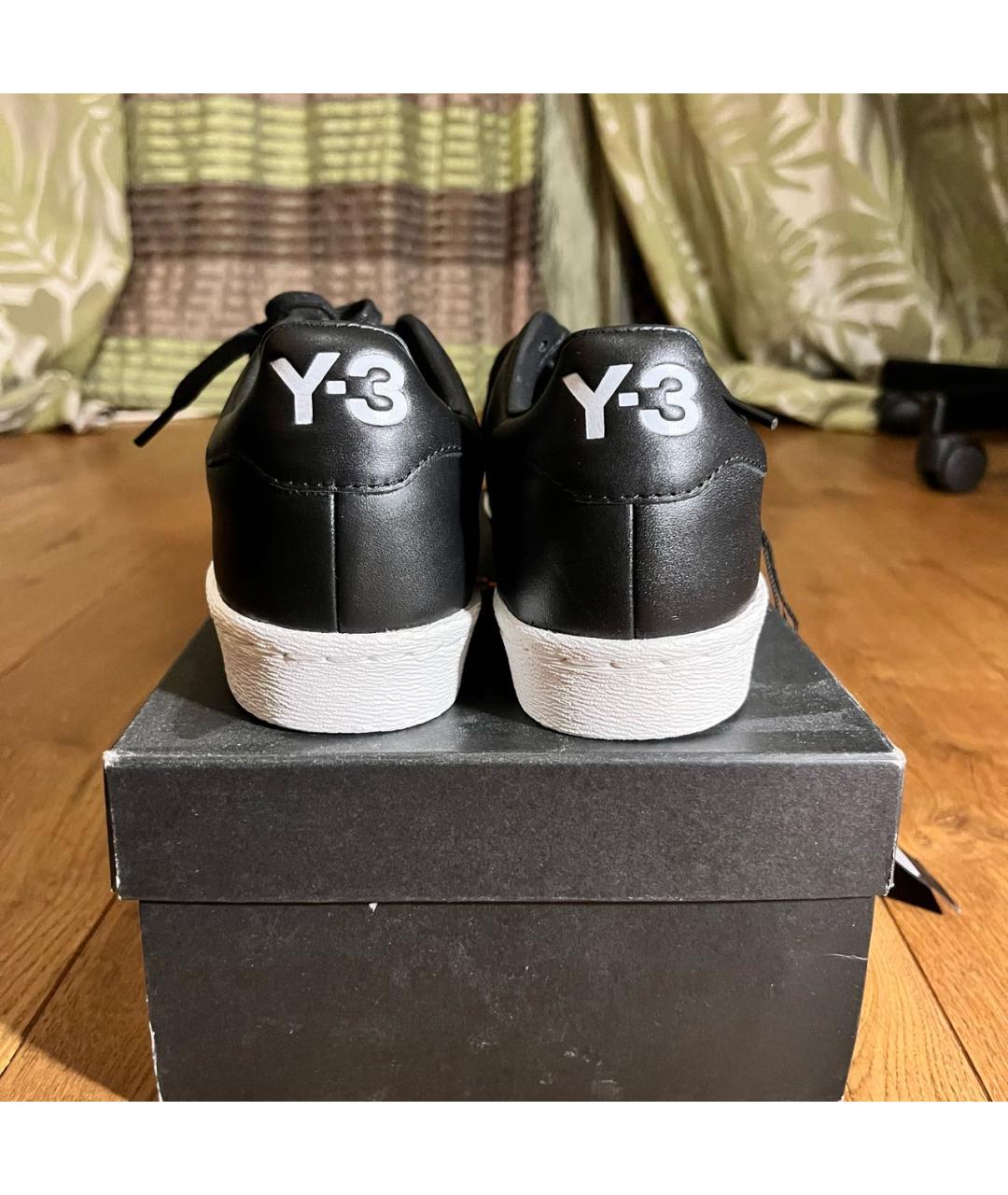 Y-3 Черные кожаные кроссовки, фото 4