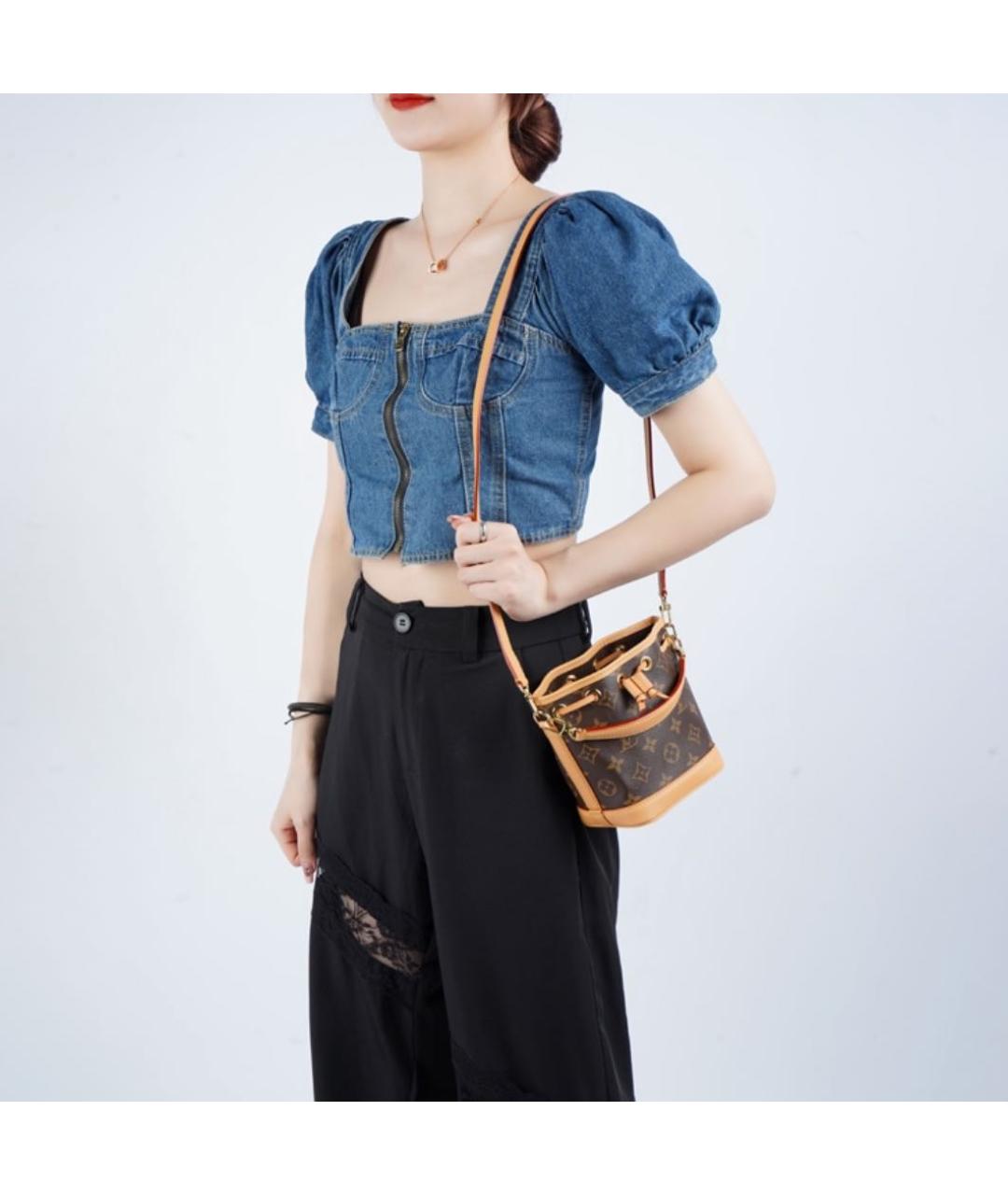 LOUIS VUITTON Коричневая кожаная сумка через плечо, фото 4